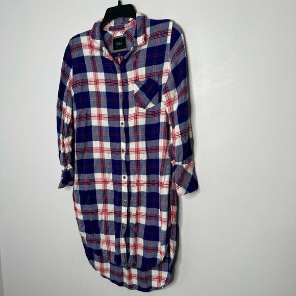 Rails red flannel shirt dress size small - Picture 2 of 7